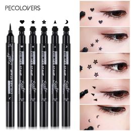 Eyeliner 2 IN 1 Eyeliner Pen Star Moon Stamp LongLasting Waterproof Black Liquid Eye Liner Pencil Eyes Makeup Cosmetic
