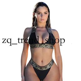 Sexy Bikini Sets for Women Bandage Swimsuit Crop Top Swimwear Thong Bathing Suit High Cut Beachwear Solid Print New Bather 155