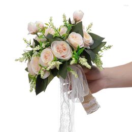 Decorative Flowers Wedding Romantic Bouquet Bride Bridal Bouquets Bridesmaid Artificial Valentine's Day Confession Party Church