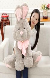 Dorimytrader Lovely Giant Soft Anime Bunny Plush Toy Stuffed Animals Rabbit Doll Gray Birthday Christmas Gifts for Kids 100cm DY616803031