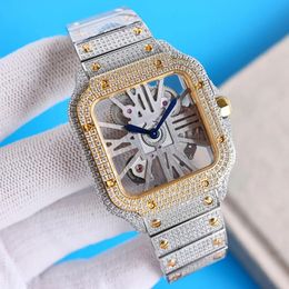Square hollow diamond high-quality mens watch designer watches 39.8mm diamond designer Christmas gift wristwatches stainless steel strap luxury business