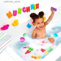 Sand Play Water Fun 36Pcs Alphanumeric Letter Bath Toy 3D Puzzle Baby Bath Toys Soft EVA Kids Baby Water Toys For Bathroom Early Educational Toy L416