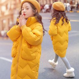 Down Coat Baby Girls Winter Cotton Warm Long Jacket Formal Soft Party Kids Outwear Pink Red Yellow Black High Quality