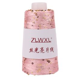 150 Colour Summer ice silk Mercerized special Sequin DIY hand woven Rag doll knitting wool blanket 240411