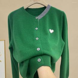 Women's Blouses Cardigan Sweater Elegant Round Neck Knit For Women Stylish Single-breasted Coat Warm Anti-pilling Winter Lady's