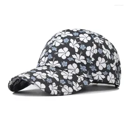 Ball Caps LDSLYJR Four Seasons Polyester Flower Print Casquette Baseball Cap Adjustable Outdoor Snapback Hats For Men And Women 234