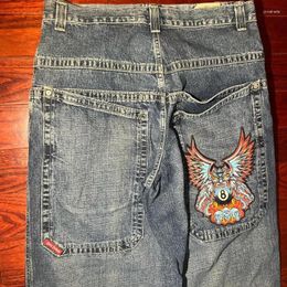 Frauen Jeans Mode Ästhetik JNCO Persönlichkeit Grafikdesign hohe Taille für Frauen 2000er Hip Hop Street Vielseitige Weitbein Baggy Hosen