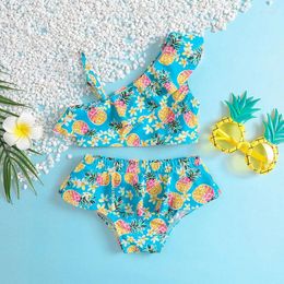Women's Swimwear 2024 Swimsuits Kids Sleeveless Two-Piece Print Bathing Suits Baby Girls Beach Swimming Clothing For Children