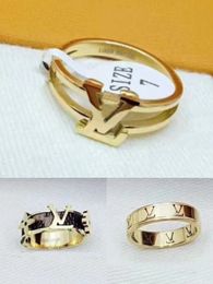 20 style Designer Branded Letter Band Rings Women 18K Gold Plated Silver Plated Crystal Stainless Steel Love Wedding Jewelry Ring Finger Ring