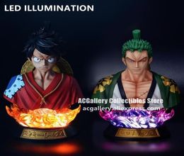 Anime One Piece Figure One Piece Roronoa Zoro Luffy Bust PVC Action Figure Toys 2012021111917