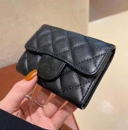 Caviar Mini Coin Purses Wallets for Womens Mens Classic Luxurys Short Card Holder Real Leather Designer Bag5285624