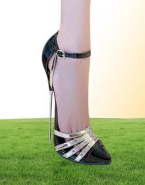 Extreme High Heels 16cm Mixed Colours Ankle Strap Women Shoes Stiletto Heel Show Modelling Party Female Shoes Pumps Sandals 46 LJ2002237750