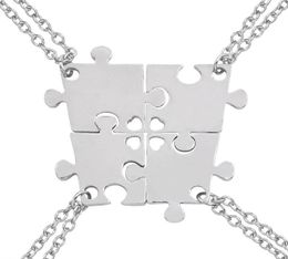 Pendant Necklaces 4 Piece Set Of Good Friends Series Hollow Love Puzzle Geometric Necklace Unisex Friendship BFF Jewelry Selection7553573