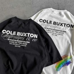 Men's T-Shirts Cole Buxton T-Shirt Men Women Couple Loose Black White CB T Shirt Classic Slogan T With Tags T240419