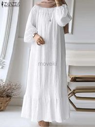 Ethnic Clothing ZANZEA Turkey Abaya Mulism Fashion Dresses Long Sleeve Maxi Sundress Abayas For Women Eid Mubarek Robe IsIamic Vestidos Kaftan d240419