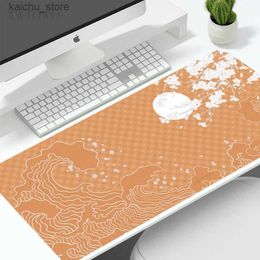 Mouse Pads Wrist Rests Mouse Pad Gamer Waves XL New HD Computer Home Mousepad XXL Playmat Non-Slip Office Natural Rubber Office Accessories Mouse Mats Y240419