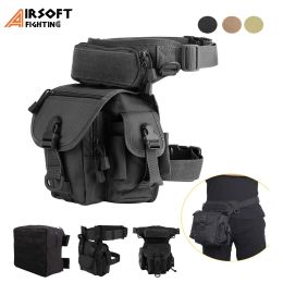 Bags Tactical Drop Leg Bag Waist Belt Molle Strap Pouch Quick Release EDC Pouch for Outdoor Hunting Travelling Cycling Hiking