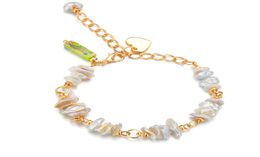 New Irregular Freshwater Pearl Bracelet For Women Link Chain Charm Baroque Real Pearls Natural Stone Pendant Bangles Female Gift9356581