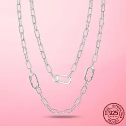 Chains 2024 Me Chain Necklace 925 Silver Link For Women Charms Fine Jewellery 45CM 50CM