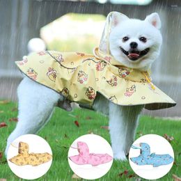 Dog Apparel Raincoat Waterproof PU Leather Safety Reflective Transparent Cloak Rainwear Cartoon Puppy Watertight Clothing