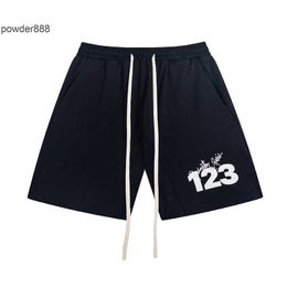 2024 High Street Loose Five Part Pants Sports Number Letter Printed Drawstring Loop Shorts Mens and Womens Fashion