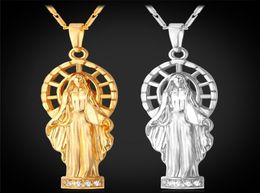 Virgin Mary Pendant Necklace for WomenMen Platinum Plated18K Real Gold Plated Jesus Piece Jewelry1969618