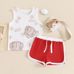 Clothing Sets 0-3Y Baby Casual Shorts Sleeveless Glove Print Tank Tops Toddler Baseball Outfits Kids Summer Clothes For Boys Girls