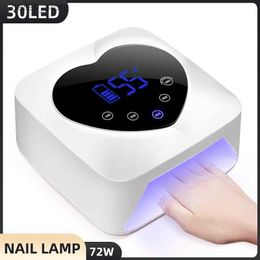 Nail Dryers 72W Nail Drying Lamp Built-in Battery Cordless UV Led Lamp For Nails Suitable For All Gel Professional Nail Equipment Tools Y240419ENQ9