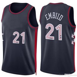 Joel Embiid Basketball Jersey Tyrese Maxey Jerseys Allen 3 Iverson Retro Stitched Men City Sports T-Shirt Basket Breathable Vest Wear