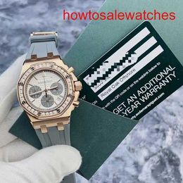 Womens AP Wrist Watch Royal Oak Offshore Series 26231OR Original Diamond Date Timing Function 37mm Automatic Mechanical Watch Card Guarantee