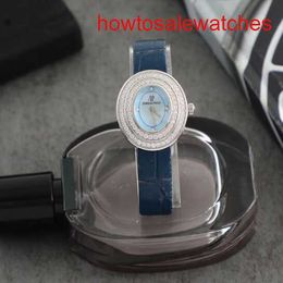 Womens AP Wrist Watch 67395BC Womens Light Blue Plate Original Diamond 18K White Gold Quartz Ladies Watch