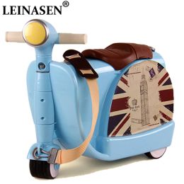 Suitcases Children's travel suitcase handbag boy girl baby creative Toy box kids luggage suitcase travel can sit to ride child gift