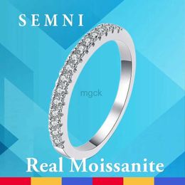 Wedding Rings SEMNI Brief and Fashionable Moissanite Rings For Women Girls Sparkling Lab Diamond Forever Love Birthday Gift Fine Jewelry 240419