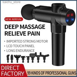 Massagers elétricos A pistola de fáscia é uma versão atualizada do relaxamento muscular e uma ferramenta de massagem profunda de vibração de alta frequência para relaxamento e fitness y240425