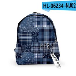 Backpack Harajuku Paisley Pattern School Bag Cute Small Travel Bags 3D Print Oxford Waterproof Key Chain Notebook Backpacks