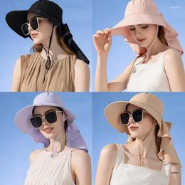 Berets Neck Cover Bucket Hat For Woman Outdoor Sports Fisherman With Hole