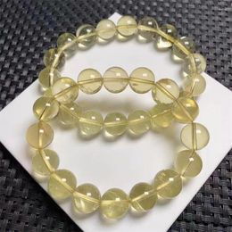 Link Bracelets Natural Lemon Citrine Bracelet Crystal Reiki Healing Stone Fashion Jewellery Gifting Gift For Women 1pcs 9/12mm