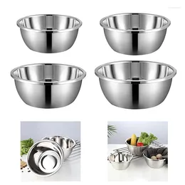 Bowls 1pc Stainless Steel Basin DIY Cake Bread Salad Mixer Dinner Round Soup Rice Bowl Plate Kitchen Cooking Tools