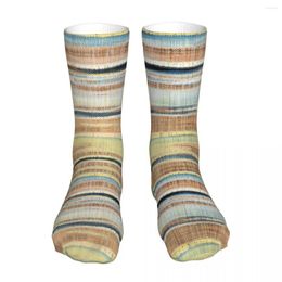 Men's Socks Fashion Male Mens Women Novelty Linen Striped Pattern Stripes High Quality Stockings Spring Summer Autumn Winter