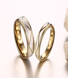 2019 fashion Gold color 316L Stainless steel wedding rings High quality couple jewellery anel feminino bague homme US size 5129340431