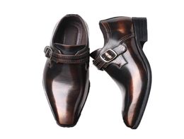 West dress shoes men business big size footwear dress flats buckle strap loafers big size fading colour shoes zy3917551322