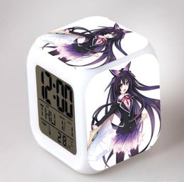 Anime Date A Live Tokisaki Kurumi Alarm Clocks Cute Yoshino Yatogami Tohka Itsuka Shido Digital Clock Despertador Figure Toys Q0728938934