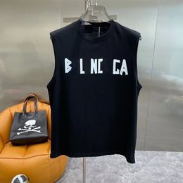 Fransız Paris Designer Yüksek Kaliteli Erkek Tank Top T-Shirt Yaz Saf Pamuklu Kollu Lüks Mektup Baskılı Tank Top Moda Lüks Çift Tank Top T-Shirt Blazer