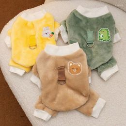 Dog Apparel 2024 Autumn And Winter Clothes Thickened Warm Teddy Four Legged Clothing Puppy Towable Pet Supplies