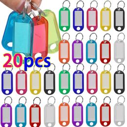 Keychains 5-20pcs Plastic Keychain Key Fobs Luggage ID Label Name Cards Tags With Split Ring For Baggage Chains Rings Decoration