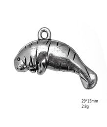 Manatee sea animal Charm for DIY Jewellery making antique silver plated never fade pendants9865428