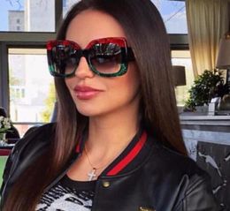 Sunglasses Italy Luxury Oversized Square Women Brand Design Sun Glasses For Female Vintage Green Red Goggle UV400 OculosSunglasses6583627