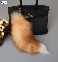 Fox Tail Pendants chain 40cm Fur Pom Chain Charm Bag Car Key Ring Gift Jewelry K16442427941