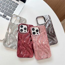 Cell Phone Cases Minimalist Material Electroplating Suitable for iPhone 15 Promax Case 14 Pro Feather Screen 13pm High end H240419