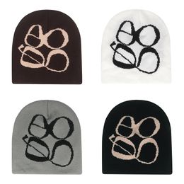 Fashion Print Y2K Knitted Hat WInter Warm Beanies Hats SKullies Beanie Cargo Cap Men Women Female Outdoor Gorras Hombre 240419